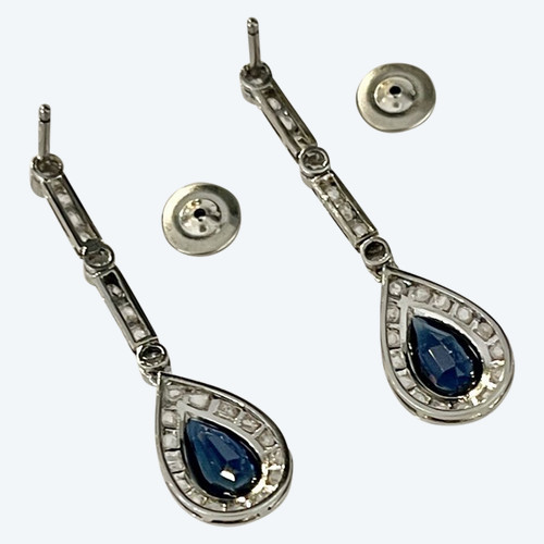 Platin-Ohrhänger, Art-Deco-Epoche