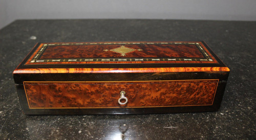 Scatola per gioielli d'epoca Napoleone III In intarsio Fine del XIX secolo