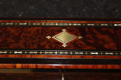 Scatola per gioielli d'epoca Napoleone III In intarsio Fine del XIX secolo
