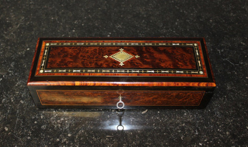Scatola per gioielli d'epoca Napoleone III In intarsio Fine del XIX secolo