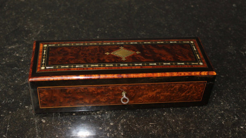Scatola per gioielli d'epoca Napoleone III In intarsio Fine del XIX secolo