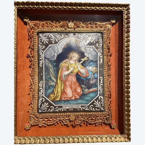 Saint Mary Magdalene - enamel on copper - 18th century