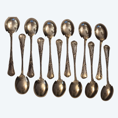 12 Christofle Chrysanthemum ice cream scoops