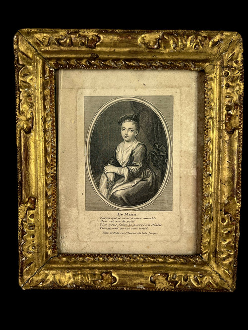 PAIR OF 17th EPOQUE LOUIS XVIII FRAMES WITH Gilded carved wood engravings
