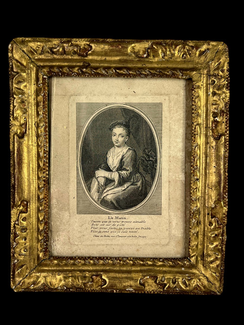 PAIR OF 17th EPOQUE LOUIS XVIII FRAMES WITH Gilded carved wood engravings