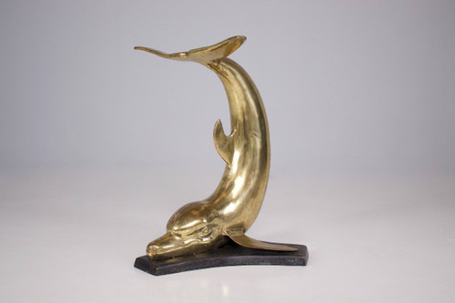 Piedini Consolle Con Delfini In Ottone Massiccio.