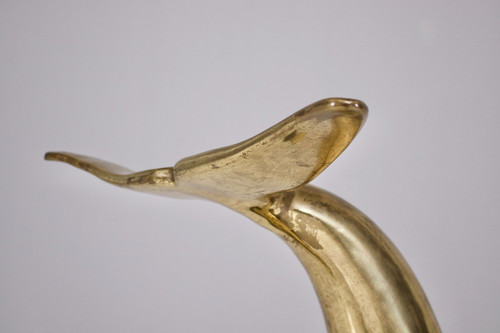 Piedini Consolle Con Delfini In Ottone Massiccio.