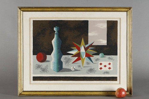COLORED LITHOGRAPH BY JEAN PICART LE DOUX ON JAPANESE PAPER
