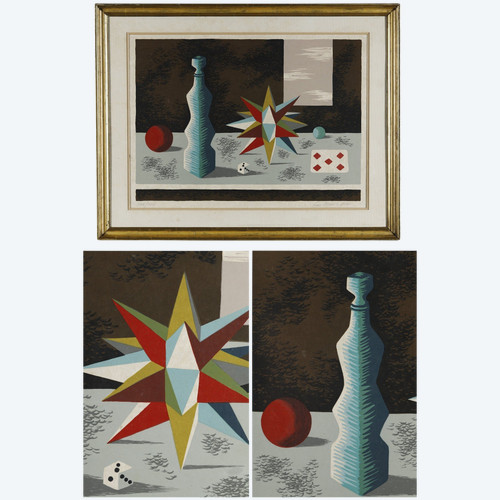 COLORED LITHOGRAPH BY JEAN PICART LE DOUX ON JAPANESE PAPER