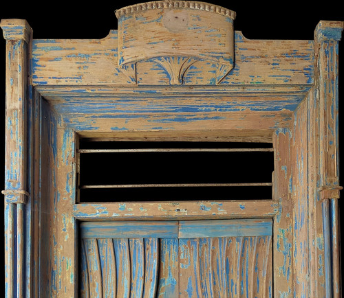 Exceptionnelle Porte Ancienne Drapée Superbe Patine En Très Bon état Boiserie Onirique