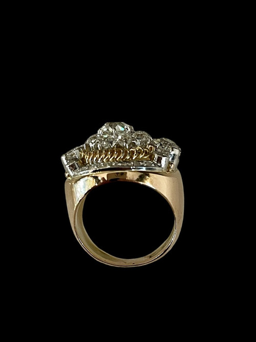Importante Bague Sertie De Diamants De Taille Ancienne