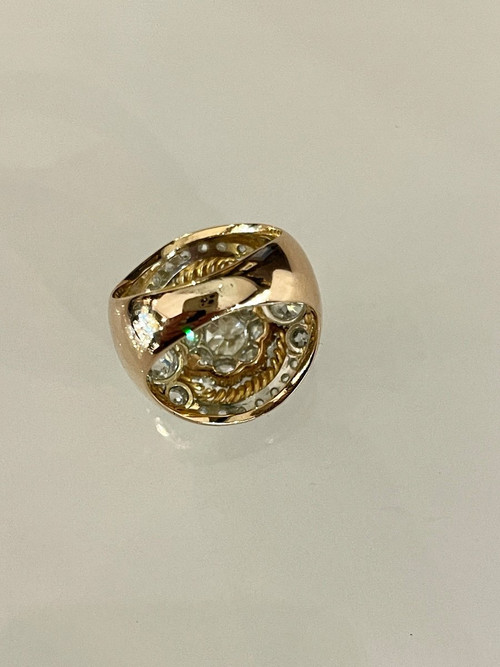 Importante Bague Sertie De Diamants De Taille Ancienne