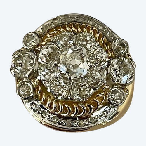 Importante Bague Sertie De Diamants De Taille Ancienne
