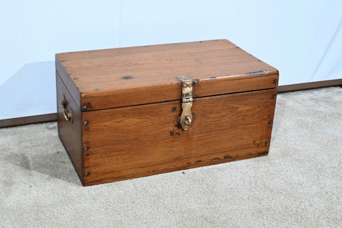 Piccolo baule o cassapanca da marina in teak - Fine XIX secolo