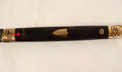 Couteau de Voyage Pliant écaille Or Massif Acier Seignot XVIIIè XIXème