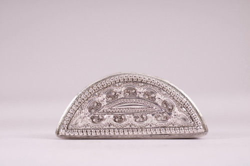 Scatola di lime mezza luna in argento Burma Betel Shan