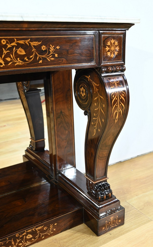 Importante console in palissandro di Prestige, periodo Carlo X - Inizio XIX secolo