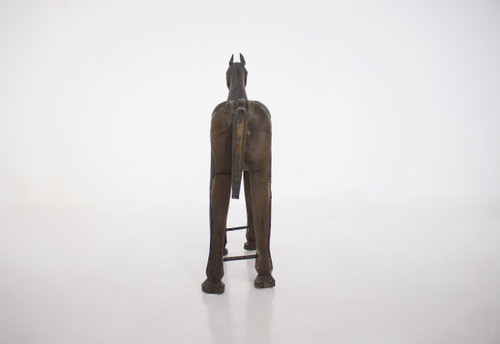 Cavallo del tempio in bronzo e legno