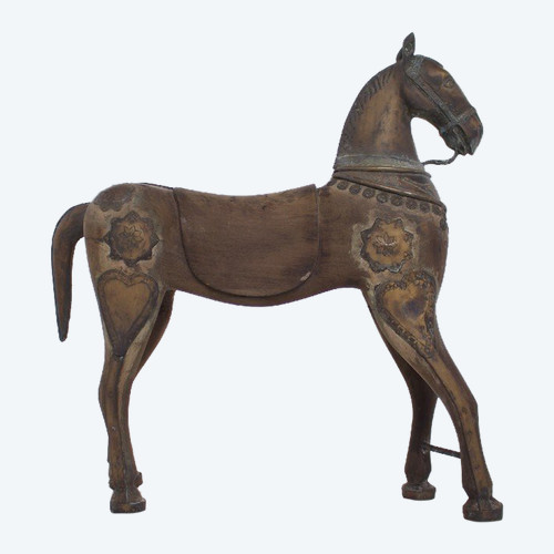 Cavallo del tempio in bronzo e legno