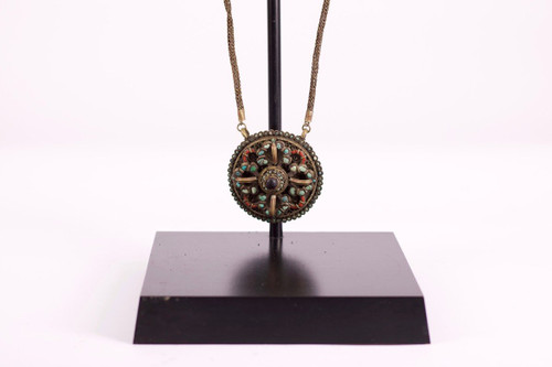 Amulette Pendentif Tibétain Tourmaline
