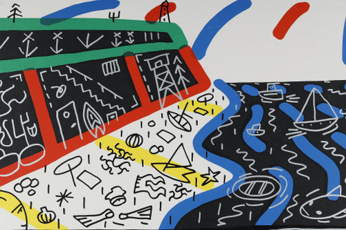 VERY LARGE-FORMAT DIPTYCH BY FRANÇOIS BOISROND, "RÊVE DE PLAGE"(1986)