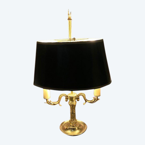 Grande lampe bouillotte de style Louis XV en bronze doré