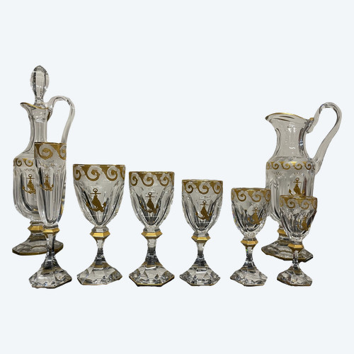 Saint Louis - Modèle De Commande Chambord Doré Cristal 76 Pièces 