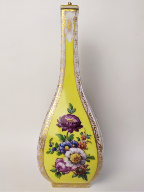 Painted Porcelain at Dresden Manufactory Decorative Bottle 19th Century