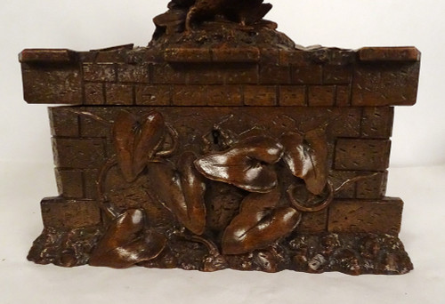 Box Cigar Cellar Carved Wood Black Forest Bird XIXth Century
