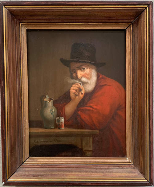 Tableau Vieil homme qui fume 