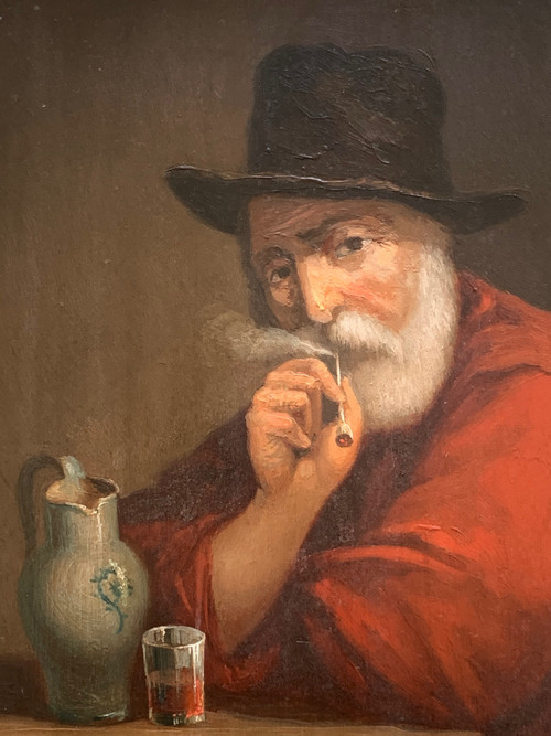Tableau Vieil homme qui fume 