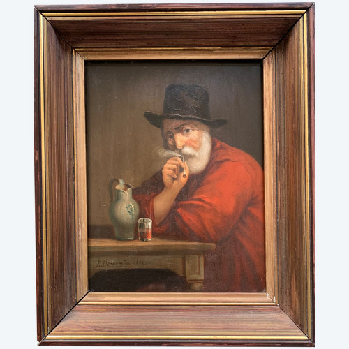 Tableau Vieil homme qui fume 