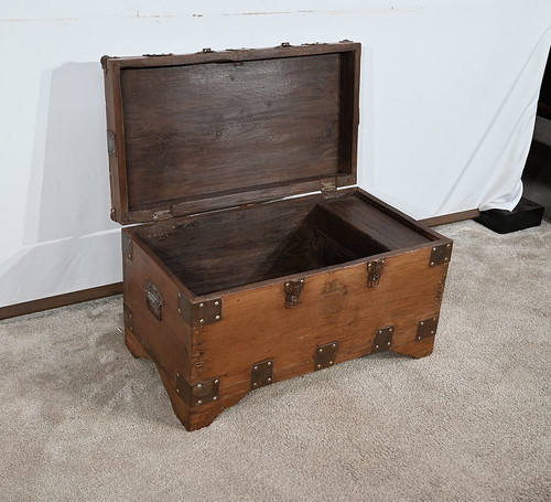Marine trunk in solid teak - Late 19th century