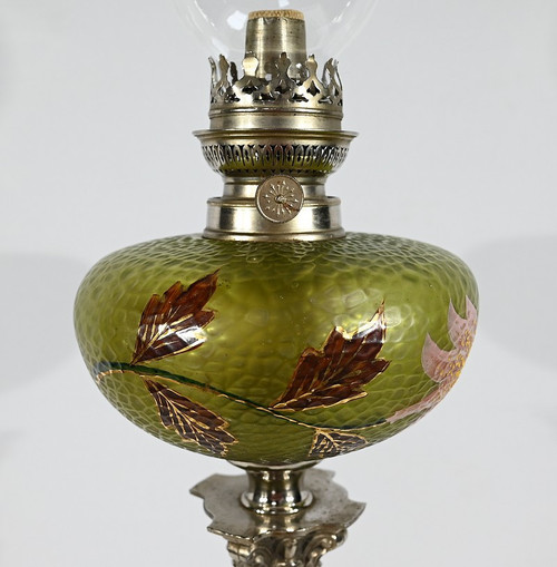 Important Oil Lamp, Art Nouveau - 1900