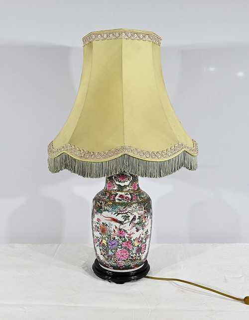 Lampe aus Kanton-Porzellan, China - Ende 19.