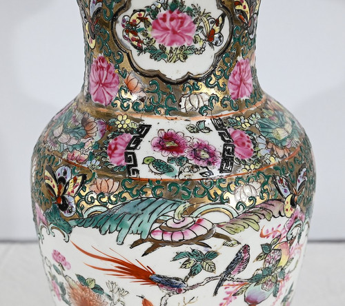 Lampe aus Kanton-Porzellan, China - Ende 19.
