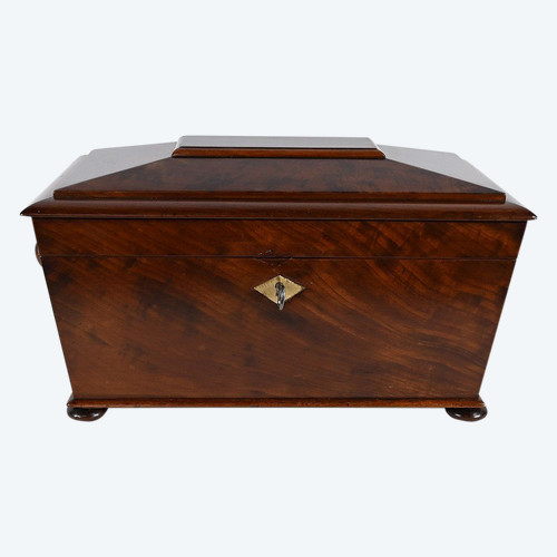 Rare English ''Tea Caddy'' in Mahogany - Mid 19th century