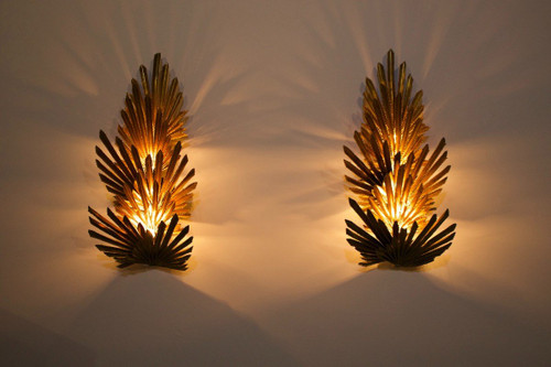 Lampade da parete “Palma” Maison Jansen