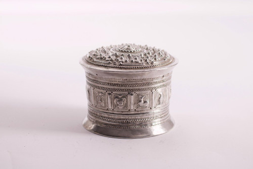 Grande scatola di betel in argento Birmania