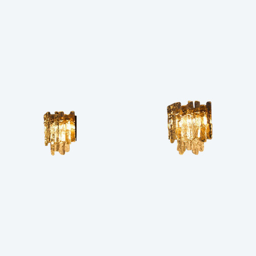 Kalmar: Pair Of Ice Glass Sconces