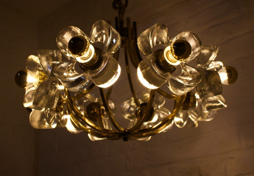 Lustre En Laiton & Fleurs Simon & Schelle.