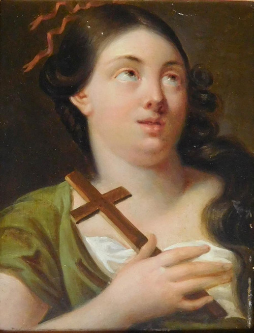 Scuola Dei Primi Ottocento, Ritratto Di Santa Maria Maddalena, Cornice Dorata Hsp