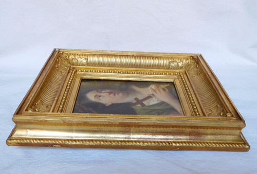 Scuola Dei Primi Ottocento, Ritratto Di Santa Maria Maddalena, Cornice Dorata Hsp