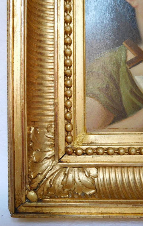 Scuola Dei Primi Ottocento, Ritratto Di Santa Maria Maddalena, Cornice Dorata Hsp