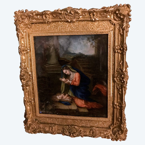 Maison Alphonse Giroux: gilded and chiseled bronze frame and miniature
