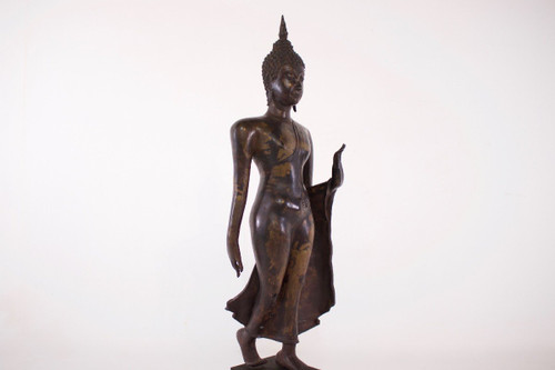 ‘walking Buddha’ Sukhothai In Bronze 130 Cm