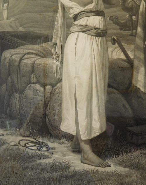 Orientalist Engraving After Horace Vernet Gilded Wood Frame Gold Leaf Empire Period