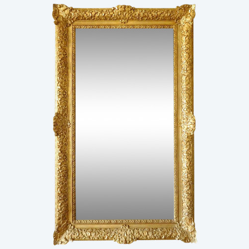 Specchio in legno dorato in stile Luigi XIV Regency tra due o caminetto - Vetro al mercurio 160 x 96 cm