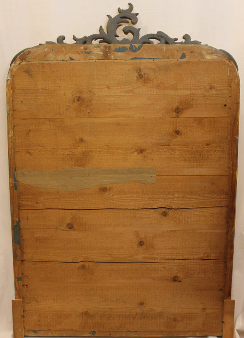 Miroir Ancien De Cheminée, Feuille d'Or Gravée 94 X 142 Cm