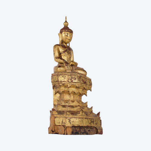 Buddha In Golden Wood, Burma.